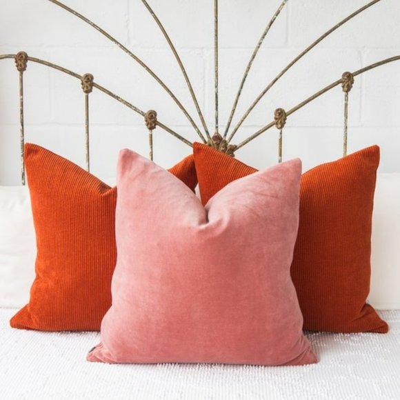 Woven Nook Dusty Rose Velvet Pillow Cover - Picture 1 of 3